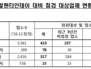 밸런타인데이, 초콜릿 등 제조업체 전국 일제 점검