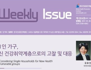 한국건강증진개발원 “1인 가구, 新 건강취약계층 진입 가능성 높아”