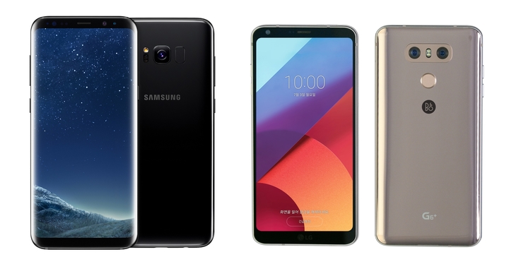 '삼성 갤럭시 S8(왼쪽)'과 'LG G6'. 각사 제공.
