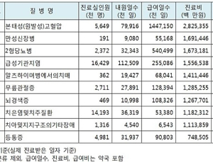 진료비가 가장 큰 질병은 ‘본태성 고혈압’