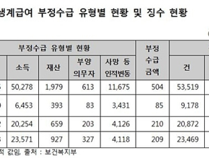기초생활보장을 위한 급여 줄줄이 새…부정수급방지대책 마련 시급