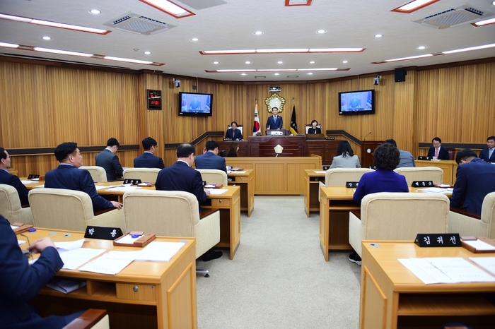 목포시의회 회기 모습<사진제공=목포시의회>