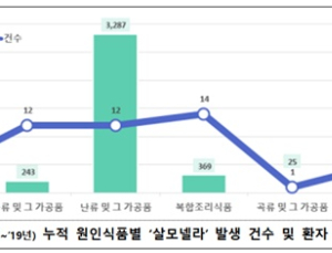 살모넬라 식중독 환자 75%가 8~9월 발생…달걀·생닭 구입 및 보관 주의