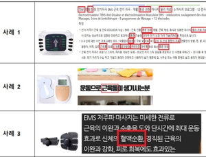 '저주파마사지기' 의학적 효능 표방 광고 438건 적발