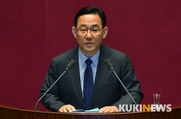 발언하는 주호영 원내대표, 사진=박태현 기자