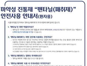 마약성진통제 '펜타닐 패치' 오남용 처방 의심 기관 40개소 적발