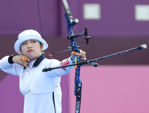 여자 양궁 장민희, 개인전 32강 탈락… 대회 2관왕 불발