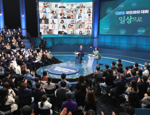 문 대통령 “부동산 제일 아쉬워… 국격은 탑 10”
