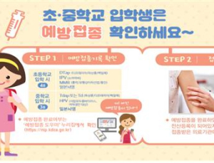 “새내기 초중생, 입학 전 필수예방접종 완료해야”