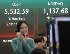 ‘롤러코스터’ 장세에 급등락 번복…코스피 5% 오른 5532.59 안착