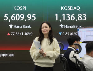 코스피, 이틀 연속 상승에 5600선 안착…코스닥은 약보합 마감