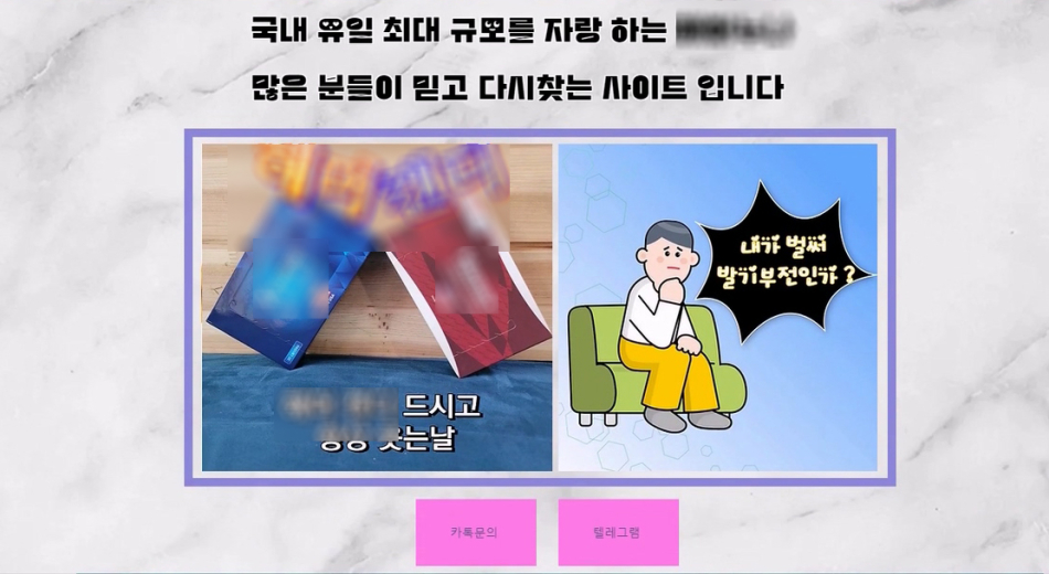 이번에 적발된 발기부전치료제 성분이 들어간 캔디를 판매하던 사이트. 식품의약품안전처 제공