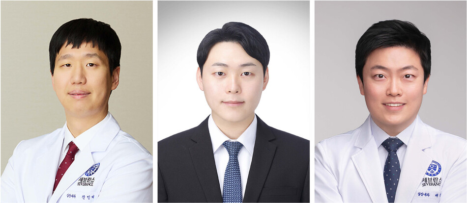 (사진 왼쪽부터)진인태 세브란스병원 심장내과 교수, 허석재 연세의대 의생명시스템정보학교실 교수, 배성아 연세대학교 용인세브란스병원 심장내과 교수. 용인세브란스병원 제공